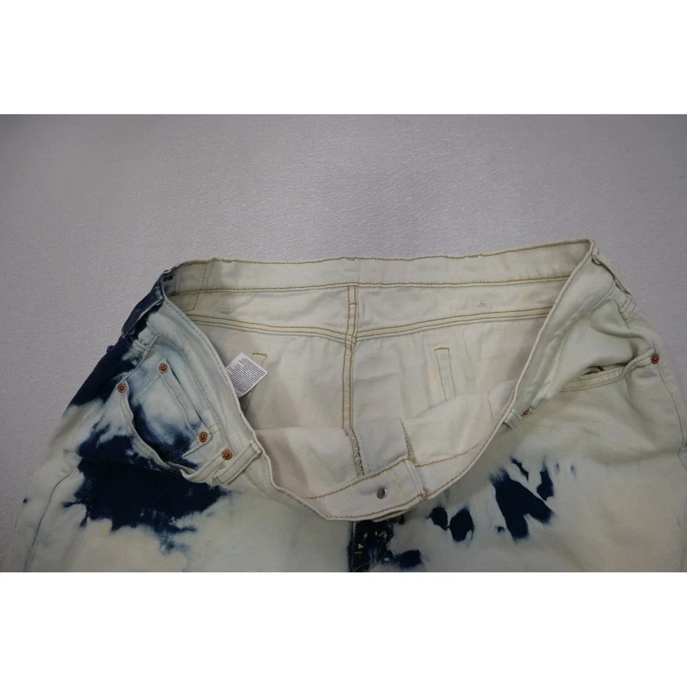 Levis 541 Athletic Taper Jeans Mens 42x32 Cream Indigo Tie Dye Denim Good